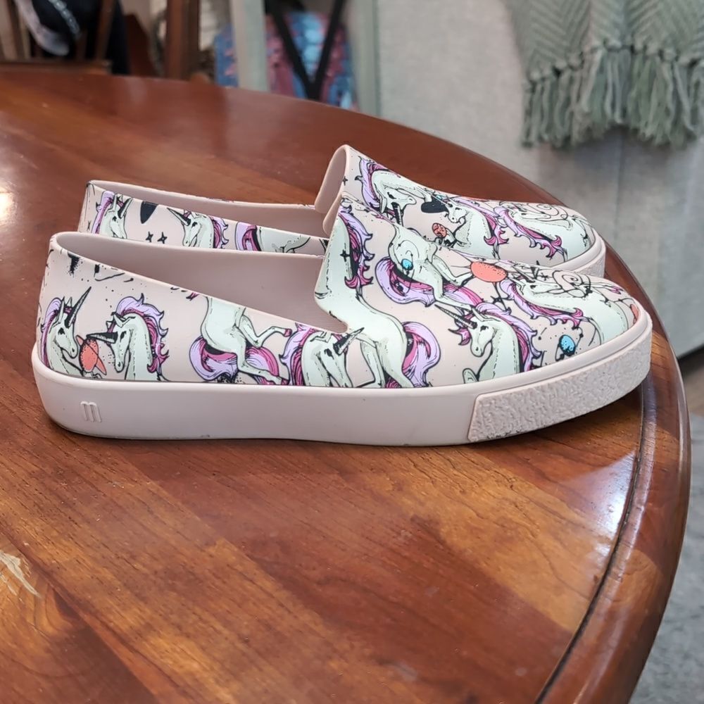 Melissa Ground Unicorn Pink Sneaker Loafers Shoes Sz 7